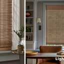 LazBlinds No Tools No Drill Cordless Bamboo Roman Shades, Light Filtering Window Treatment, Roll Up Bamboo Blinds for Windows 23'' W x 48'' H, Ceylon Light Russet