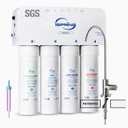 iSpring RO5004F Reverse Osmosis Water Filter with UV, SGS Tested PFAS and TDS Reduction, 500 GPD RO System Under Sink, 2:1 Pure to Drain, Tankless RO Water Filtration System, Filter Life Monitor