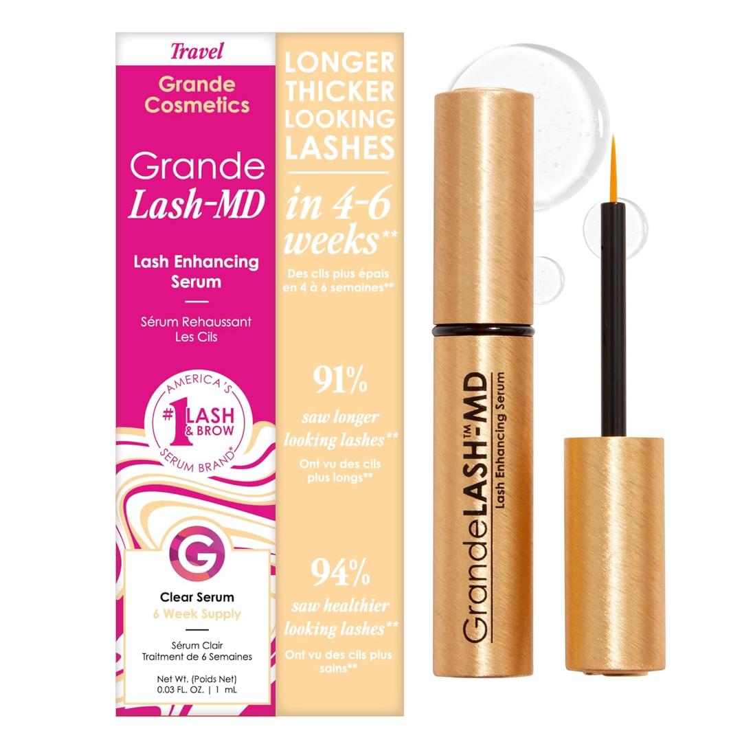 Grande Cosmetics GrandeLASH-MD Lash Enhancing Serum - Peptide & Vitamin Infused Formula for Longer, Thicker, Fuller Looking Lashes - Ophthalmologist Tested, Cruelty-Free