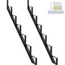 Galvanized Steel Stair Riser 6 Step, Metal Stair Stringers for Deck Height 49.6 inches, Steel Stair Step Riser for Outside Stairs2Pack