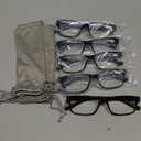 Eyekepper Vintage Reading Glasses for Men - 5 Pack Spring Hinges Classic Readers (Black-5pcs All Clear Lens)