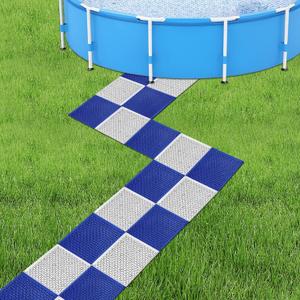 20Pcs Pool Drainage Mat,10.3" x 10.3"Above Ground Walkways, Pool Mat with Multiple Splicing Methods to Prevent Dirt from Entering The Pool,Interlocking Plastic Floor for Pools, Spas, Passways
