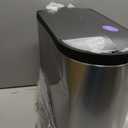 simplehuman 10 Liter / 2.6 Gallon Butterfly Lid Bathroom Step Trash Can, Brushed Stainless Steel with Black Trim