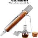 Handmade Cigar Infuser Kit for Humidity Control and Flavor Mellowing,Cigar Incense Glass Tube Set，Humidifier for Cigars Includes Glass Cigar Incense Tubes, Wood Stopper Cap and Ball Base
