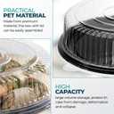 12" Catering Trays With Lids [3 Pack] - Black Serving Tray, Clear Lid, Plastic Disposable Round Party Platters, Flan Containers, Dessert Sandwich Cookie Food Trays for Parties