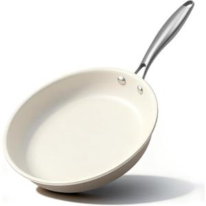 Jovire 9.25 Inch Ceramic Nonstick Frying Pan Skillet  PFASFree, NonToxic, Oven Safe & Induction Ready, Aluminum Cookware with Stainless Steel Handle