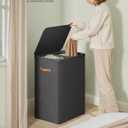 SONGMICS Laundry Basket, 44.9 Gal. Laundry Hamper, 2 Compartments, Easy Assembly, with Lid and Handles, Removable Liners, 22 x 15.7 x 29.5 Inches, Ink Black ULCB813B01, 170 L