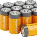 Amazon Basics 12-Pack D Cell Alkaline Batteries, 1.5 Volt, 5-Year Shelf Life, Long-Lasting Power, Reliable for Clocks and Emergency Use