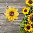 YEAHOME Sunflower Garden Decor, 11'' Metal Flower Wall Decor, Yard Hanging Wall Art Decorations for Kitchen, Bathroom, Living Room, Spring Boho Art for Indoor Outdoor