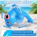 Electric Water Gun for Kids - Blue Dolphin Automatic Squirt Watergun Toy with Sound and Light, 32FT Long Range, Summer Outdoor Beach Pool Toys for Boys and Girls, Birthday Gift for Toddlers