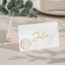 UNIQOOO 24Sets Magnolia Wax Seal Place Card Holders, Champagne Name Card Holders for Wedding Engagement Decor, Tea Party Table Setting, Name Tag, Party Food Labels (24Pcs)