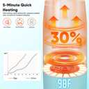 Portable Bottle Warmer for Travel, Bottle Warmer On The Go with Quick Heating, Preset Modes and Precise Temperature Control, Water & Milk Warmer with Long Battery Life, Blue