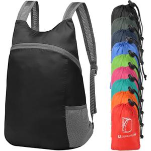 20L Ultra Hiking-Daypack Lightweight Foldable Travel Packable Backpack for Camping Cycling Outdoor, Black