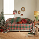 HANDONTIME Christmas Buffalo Plaid Couch Cover Checkered Sofa Covers Christmas Decorations Green and Red Grid 3 Seater Couch Cover for Farmhouse Home Decor Couch Protector for Dogs, 71"x 134