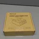 JACKYLED Alarm Clock with 4 USB Chargers Power Strip 3 Outlets 1700J Surge Protector Nightstand Dimmable Digital Clock with Dual Alarm and Snooze Function for Bedroom, Full Screen LED Display (Black)