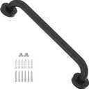 16 Inch Matte Black Shower Grab Bar1" Diameter, iMomwee Stainless Steel Elderly Safety Bars, Bathroom Shower Balance Bar, Wall Handrail Support, Handicap Senior Disabled Pregnant Assist Bath Handle