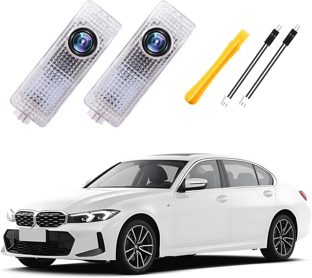 2PC Car Door Light Projector, Customized Logo Door LED Lights Compatible with 1/2/3/4/5/6/7/X/Z/M/GT Series M Car Accessories