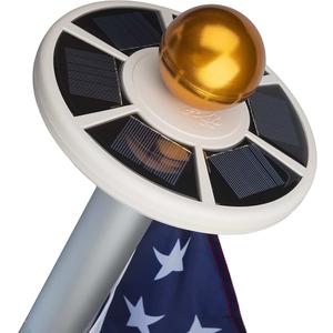 Sunnytech 2nd Generation Solar Flag Pole 20led Light, Brightest, Most Powerful, Longest Lasting & Most Flag Coverage, LED Downlight Light up Flag on Most 15 to 25Ft Flagpole, Upgraded Electric Circuit,White