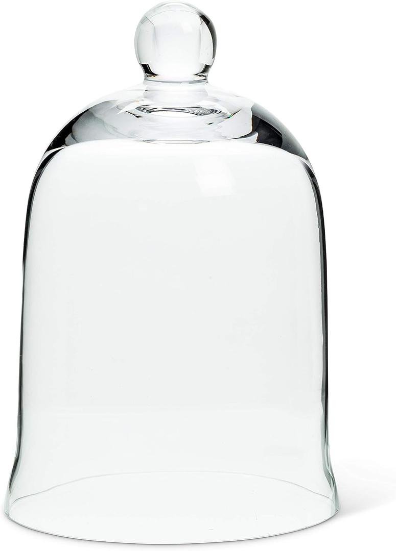 Abbott Collection 27-Carolyn-SM Small Bell Shaped Glass Cloche, Clear (6" H)