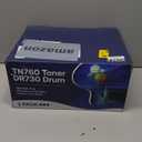 TN760 Toner Cartridge and DR730 Drum Unit Replacement for Brother TN-760 TN730 DR730 DR 730 Work with DCP-L2550DW HL-L2350DW HL-L2390DW HL-L2395DW Printer (2 Toners, 1 Drum Unit, 3Pack)