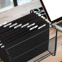 HERKKA Hanging File Folders, 60 Pack Reinforced Letter Size Hanging Folders, Designed for Bulky Files, Filing Cabinet, 1/5-Cut Adjustable Tabs (Black)