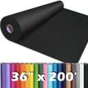 PerkHomy 36" x 2,400" (200') Black Kraft Paper Roll for Craft Bulletin Board Paper Art Table Covering Crafting Gift Wrapping Bouquet Packing Parcel 80GSM 55LB (Black, 36" x 200')