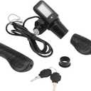 Electric Bike Throttle Grip Set with LCD Panel for 22.5mm Handlebars