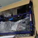 Medline Rollator Walker with Seat, Steel Rolling Walker with 6-inch Wheels Supports up to 350 lbs, Medical Walker, Blue