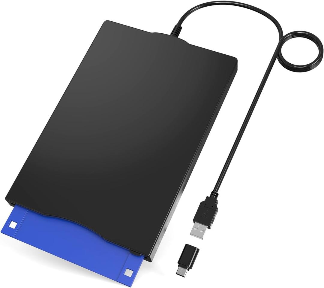 YEY Floppy Disk Reader External Floppy Disk Reader USB 3.5-inch USB Floppy Disk Reader 1.44 MB FDD Portable Floppy Disk for PC Laptops Windows/XP/7/8/10/11 Plug and Play