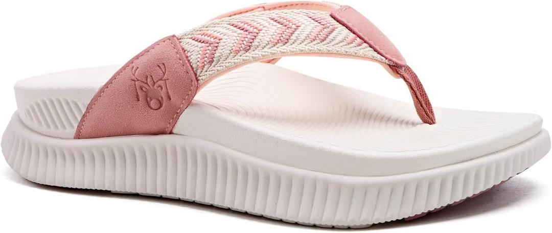 KuaiLu Womens Fashion Orthotic Flip Flops Ladies Athletic Thick Cushion Recovery Thong Sandals Slip On Memory Foam Walking Sandles With Comfortable Plantar Fasciitis Arch Support