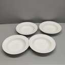 Artena Pasta Bowls 20oz, Large Salad Serving Bowls, 10 inch White Soup Bowls, Porcelain Pasta Bowls Set of 4, Rimmed Deep Pasta Plates, Wide and Shallow Bowls for Dinner, Microwave Dishwasher Safe