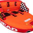 Airhead Super Mable Towable Tube | 3 Rider Towable Tube for Boating and Water Sports | Dual Tow Points | Full Nylon Cover | EVA Foam Pads | Patented Speed Valve | Boat Tubes and Towables, Orange