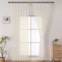 OWENIE Cream Pinch Pleated Sheer Curtains 84 Inches Long 2 Panels Set for Bedroom Living Room, Soft Airy Light Filtering Sheer Privacy Curtains Drapes, Cream, 2Pcs, Each 40x84 Inch