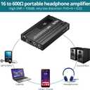 Professional 16-600 Bluetooth Headphone Amplifier with Bass Boost,3.5mm Portable HiFi Earphone Amplifiers,Gain Switch Bass Volume Adjust & Aluminum Case,Rechargeble Headphone Amp for Laptop