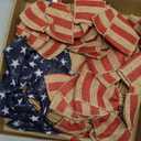 Patriotic Wreath for Front Door, 16" 250 Anniversary USA Wreath 4th of July Independence Day Decorative Wreath for Front Door America Patriotic Flag Burlap Farmhouse Memorial Day Window Decor