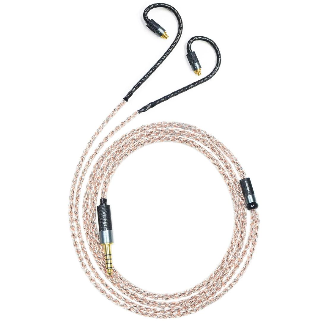 5N OFC Copper+Graphene Mixed Braid Earphone Replacement Cables for Sennheiser IE200 IE300 IE600 IE900 (4.4mm Plug)