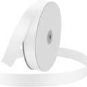 1" Wide x 100 Yards Single Face Polyester Satin Ribbon, Satin Ribbon for Crafts, Gift, Hair Bows, Wedding Party Decoration, Bow Making & Other Projects (White)