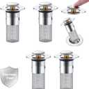 Sink Drain Strainer, 4 Pcs Pop Up Sink Stopper Bathroom with Removable Hair Catcher Basket, Kitchen Bathroom Drain Stopper Filter, Drain Hair Catcher for 1.1"-1.45" Basin Drain Holes