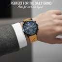 Distinctive Mens Analog Chronograph Watches with Auto Date & Multi Subdials, Fashion Casual Sport Quartz Wrist Watches with Luminous, 3ATM Waterproof, Gift Ideas for Men, Boyfriend, Husband, Dad