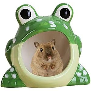 Cool Hamster House Hideout Ceramics Strawberry Shape Bed Cute Small Animal Pet Squirrel Hedgehog Chinchilla Nest Hamster Cage Accessories