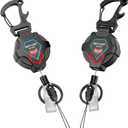 2 Pack Retractable Keychain, Heavy Duty Carabiner Badge Holder, Tactical ID Badge Reel with 32 Steel Retractable Cord, Bearing 10 oz