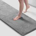 Madison Park Marshmallow Bathroom Rug Non Slip, Luxrurious Plush Bath Mat, Absorbent, Quick Dry, Spa Design Bath Room Décor, 24x72, Grey