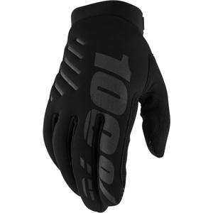 100% BRISKER Cold Weather Motocross & Mountain Bike Gloves - Warm Winter MTB & MX Powersport Racing Protective Gear (Large, Black)