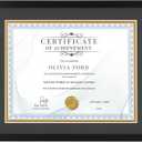 SYNTRIFIC Certificate Frames Display Document 11x14 without Mat or 8.5x11 with Mat Black Diploma Frame Clear Plexiglass Award Degree Collection Frame Wall Display 1 Pack