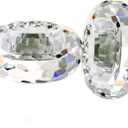 Crystal Tealight Candle Holders, Handmade Cut Crystal Candle Holder Banquet Decorations for Home 3.2" Diameter x 1.6" High Set of 2