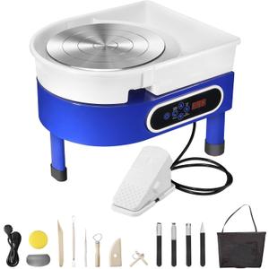 Pottery Wheel for Adults, 9.8" Electric Pottery Wheels with Detachable Basin, LCD Touch Screen Clay, Foot Pedal, 350W Ceramic Pottery Wheel for Adults Beginners Kit (Royal Blue)