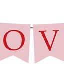 Valentine's Day Banner with Heart Hanging Swirls, Red Glitter Valentine's Day Door Banner Decorations for Party Decor (B)