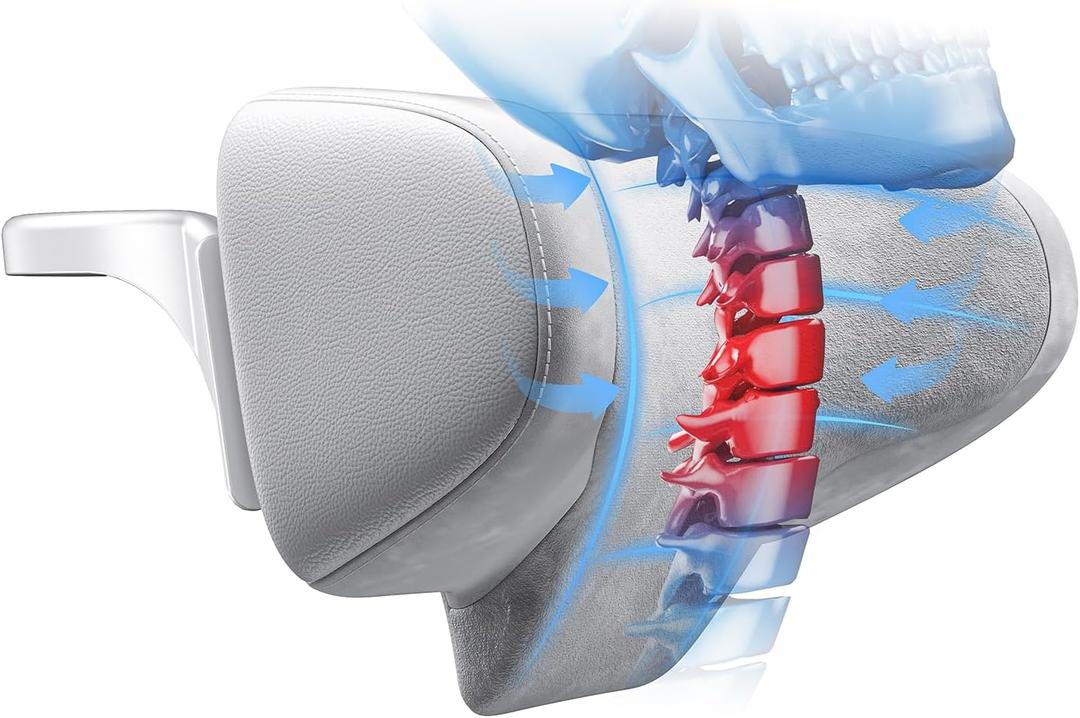 1 Piece Ergonomic Neck Support Cushion, for Tesla Model Y/3 Accessories 2024, 3D Curve Memory Foam, Soft Pillow for Relieve Fatigue & Improve Posture, Comfortable for 5-6.2 ft, White