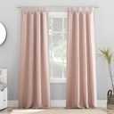 Sun Zero Easton Energy Saving Blackout Tab Top Curtain Panel, 40" x 84", Blush Pink