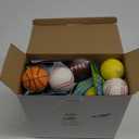 JOYIN 30 Packs Valentines Day Sport PU Balls with Gift Card, Mini Sports Ball Squeeze Foam for Classroom Exchange Gift for Kids, Holiday Party Favor Toys, Reward Prizes, Stress and Anxiety Relief